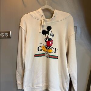 Gucci Cream Hoodie with Mickey Mouse